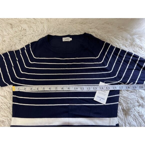 Cielo USA Crewneck Sweater Large New with Tags Striped Nautical - Picture 4 of 5